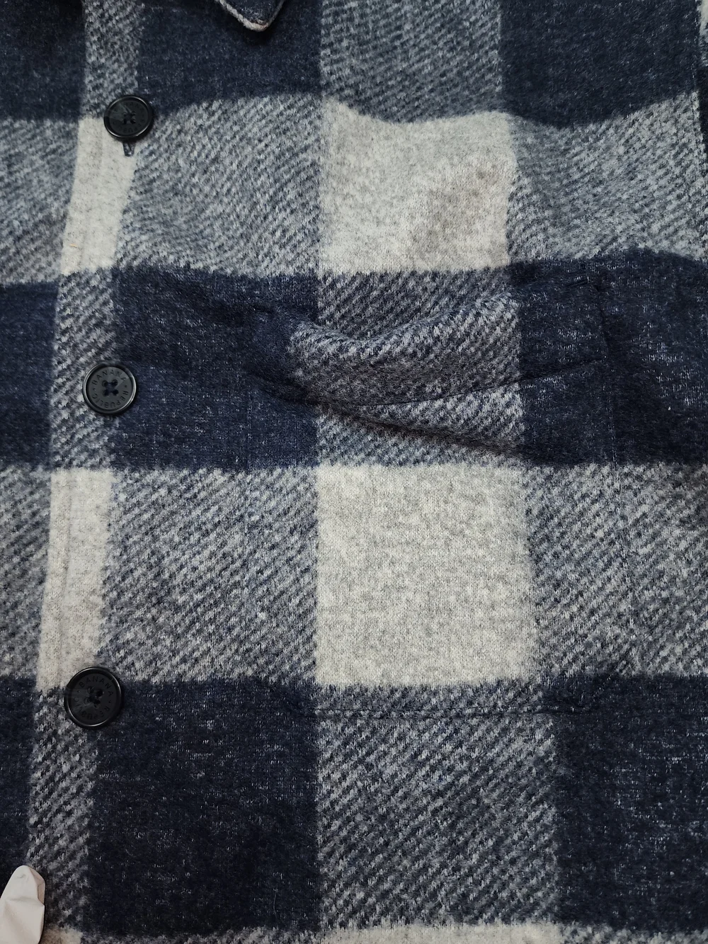 Banana Republic Men's Heritage Buffalo Plaid Bonded Shirt-jacket Gray/Blue LG